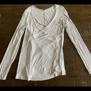 Free People Light blue wrap top